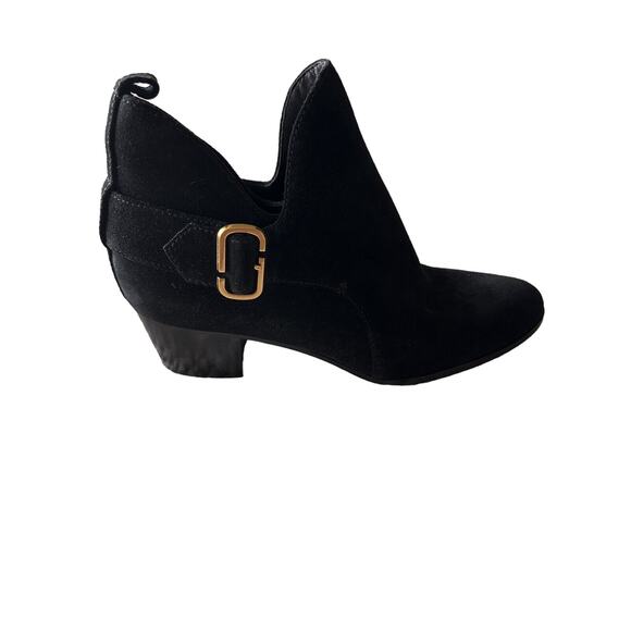 Marc Jacobs Women's Ginger Interlock Black Suede Ankle Boots 39 US 9 NEW - Picture 1 of 9